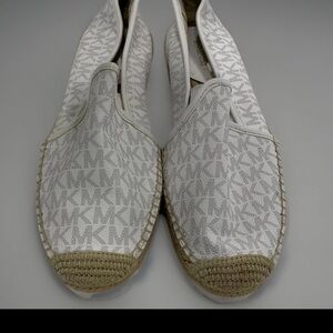 Michael Kors Monogram White Slip-On Loafers